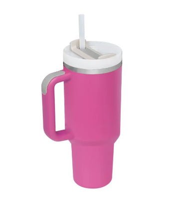 40 Oz Tumbler With Handle Straw Insulated, Stainless Steel Spill Proof Vacuum Coffee Cup Tumbler With Lid Tapered Mug Gifts For Valentine Lover Suitable For Car Gym Office Travel - Wabi Sabi