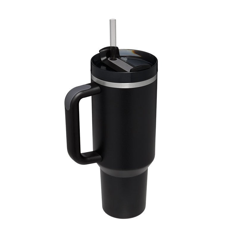 40 Oz Tumbler With Handle Straw Insulated, Stainless Steel Spill Proof Vacuum Coffee Cup Tumbler With Lid Tapered Mug Gifts For Valentine Lover Suitable For Car Gym Office Travel - Wabi Sabi