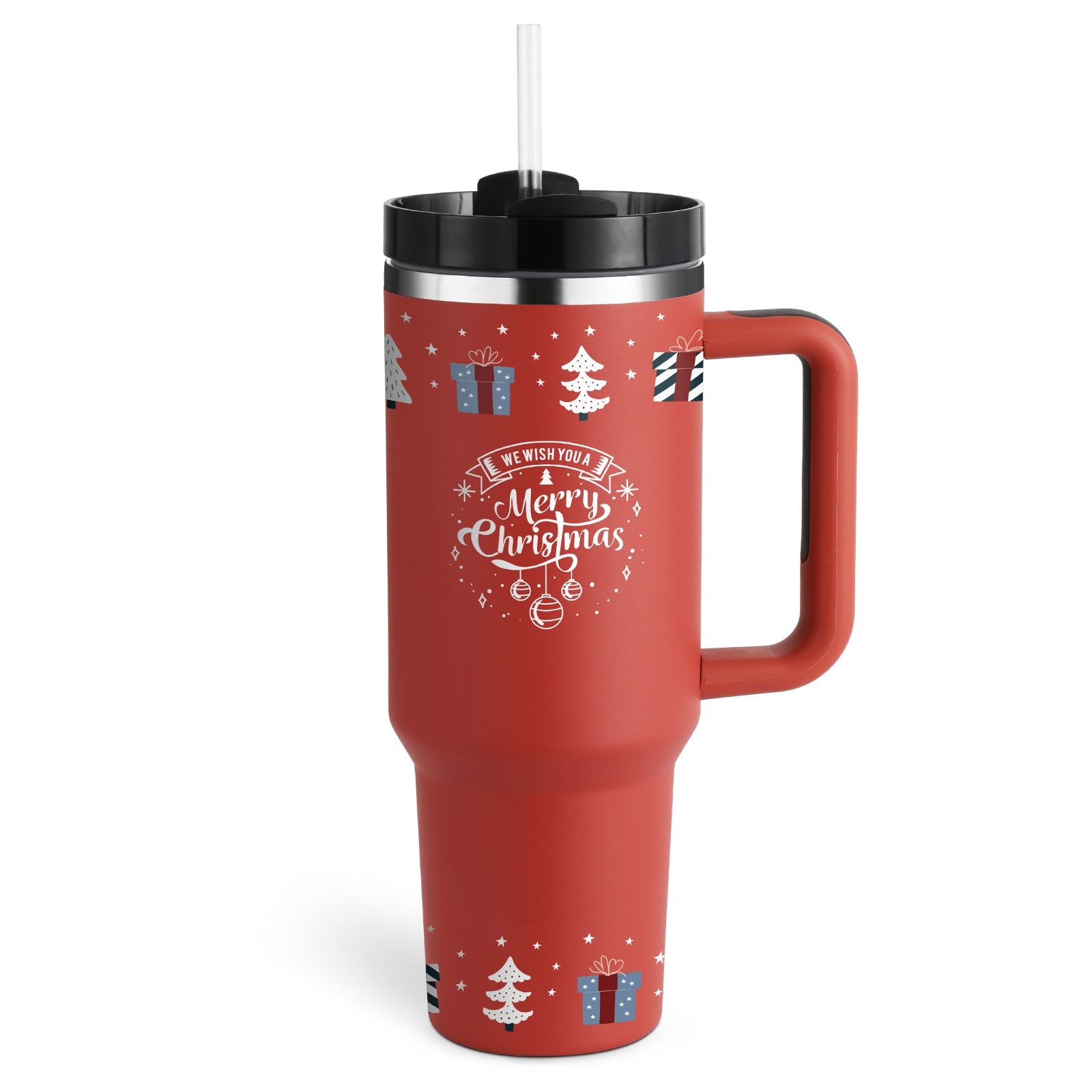 40 Oz Tumbler With Handle Straw Insulated, Stainless Steel Spill Proof Vacuum Coffee Cup Tumbler With Lid Tapered Mug Gifts For Valentine Lover Suitable For Car Gym Office Travel - Wabi Sabi