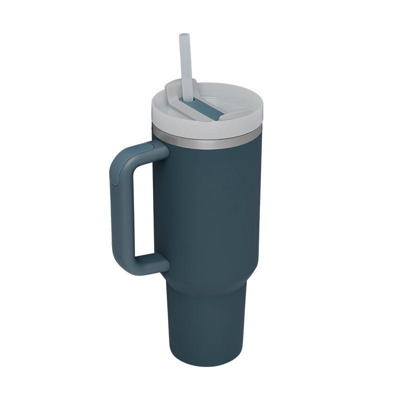 40 Oz Tumbler With Handle Straw Insulated, Stainless Steel Spill Proof Vacuum Coffee Cup Tumbler With Lid Tapered Mug Gifts For Valentine Lover Suitable For Car Gym Office Travel - Wabi Sabi