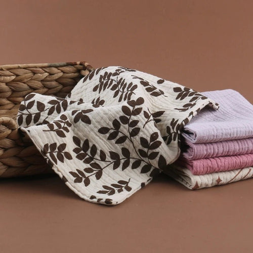 5PCS Ultra - Soft Baby Muslin Washcloths – Newborn Bath & Feeding Essentials - Wabi Sabi