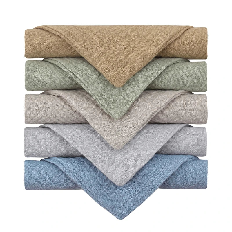 5PCS Ultra - Soft Baby Muslin Washcloths – Newborn Bath & Feeding Essentials - Wabi Sabi