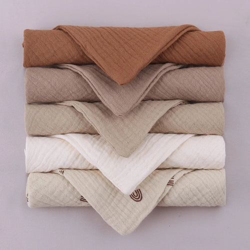 5PCS Ultra - Soft Baby Muslin Washcloths – Newborn Bath & Feeding Essentials - Wabi Sabi