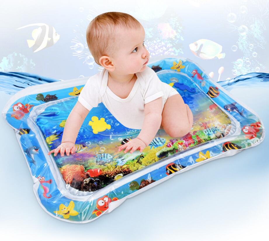Baby Inflatable Water Mat, Infants Summer Beach Water Mat Patted Pad Water Cushion For Infants Toddlers Summer Activity Play Toys Baby Pillows Tummy Time Mat - Wabi Sabi