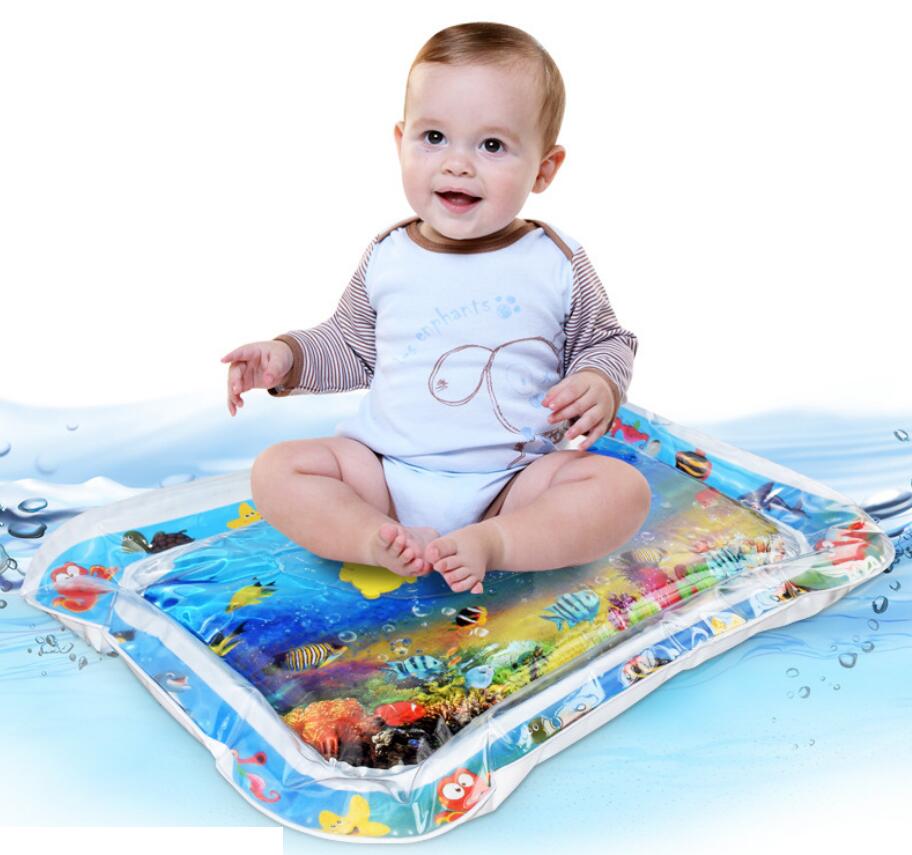 Baby Inflatable Water Mat, Infants Summer Beach Water Mat Patted Pad Water Cushion For Infants Toddlers Summer Activity Play Toys Baby Pillows Tummy Time Mat - Wabi Sabi