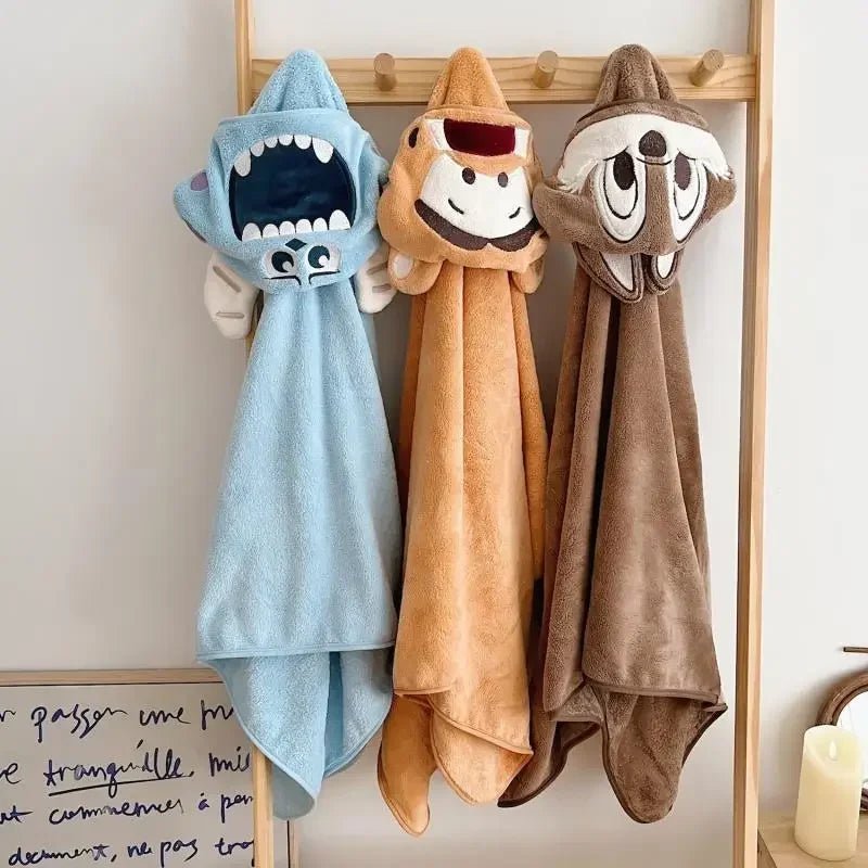 Cute Baby Hooded Bath Towel – Super Soft Absorbent Cartoon Bathrobe for Newborns & Toddlers - Wabi Sabi
