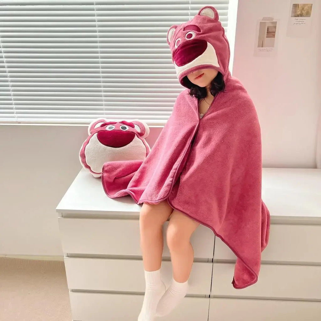 Cute Baby Hooded Bath Towel – Super Soft Absorbent Cartoon Bathrobe for Newborns & Toddlers - Wabi Sabi