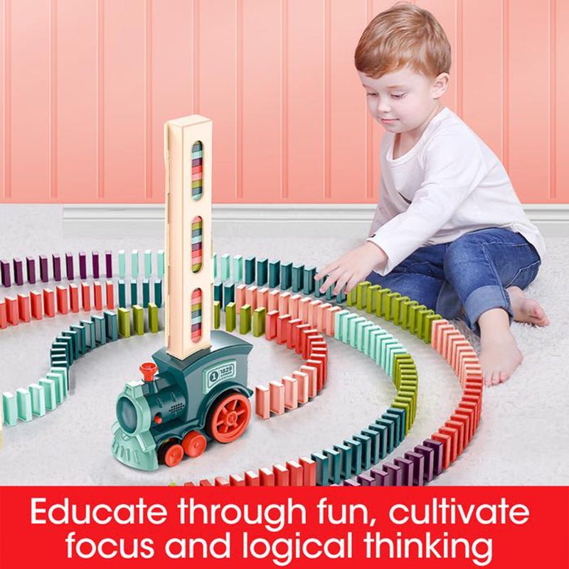 Domino Train Toys Baby Toys Car Puzzle Automatic Release Licensing Electric Building Blocks Train Toy - Wabi Sabi