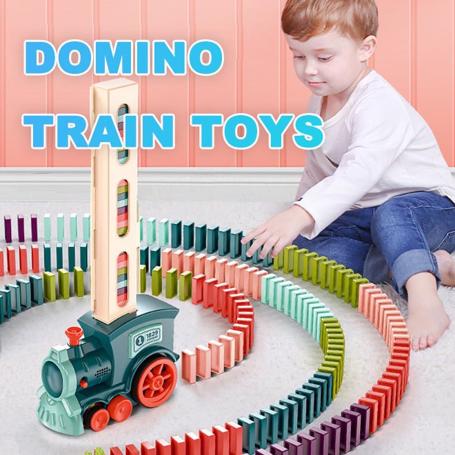 Domino Train Toys Baby Toys Car Puzzle Automatic Release Licensing Electric Building Blocks Train Toy - Wabi Sabi
