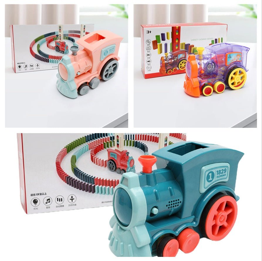 Domino Train Toys Baby Toys Car Puzzle Automatic Release Licensing Electric Building Blocks Train Toy - Wabi Sabi