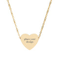 Engravable Heart Necklace — Personalized Name Pendant (Silver or Rose Gold) - Wabi Sabi