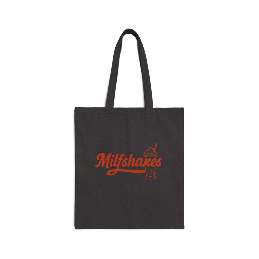 Funny MILFshakes Mom Quote Cotton Canvas Tote Bag — Reusable Relatable Mom Tote - Wabi Sabi