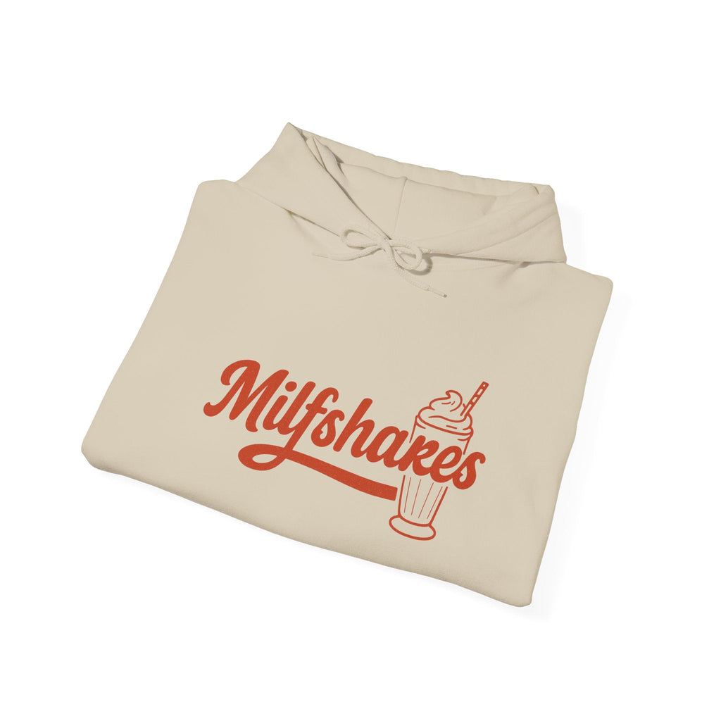 Funny 'Milfshakes' Retro Mom Hoodie — Vintage Vibe Cool Mom Sweatshirt - Wabi Sabi