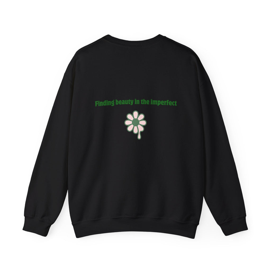Groovy Earthtones Crewneck Sweatshirt — Minimal Wabi - Sabi Typography - Wabi Sabi