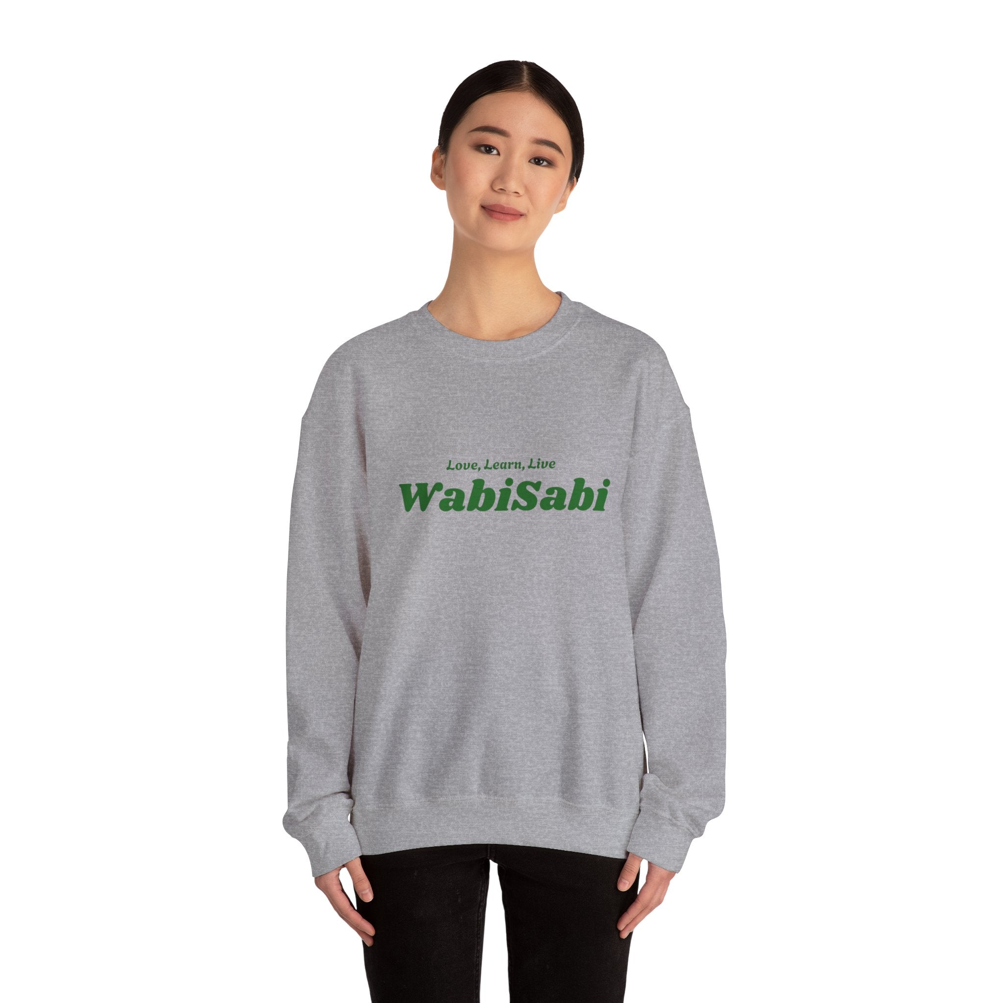 Groovy Earthtones Crewneck Sweatshirt — Minimal Wabi - Sabi Typography - Wabi Sabi