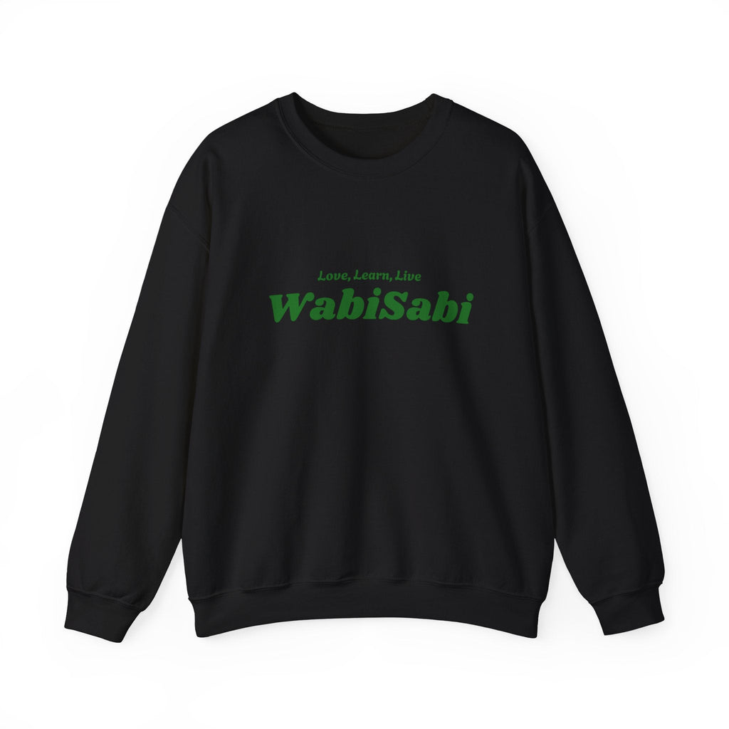 Groovy Earthtones Crewneck Sweatshirt — Minimal Wabi - Sabi Typography - Wabi Sabi