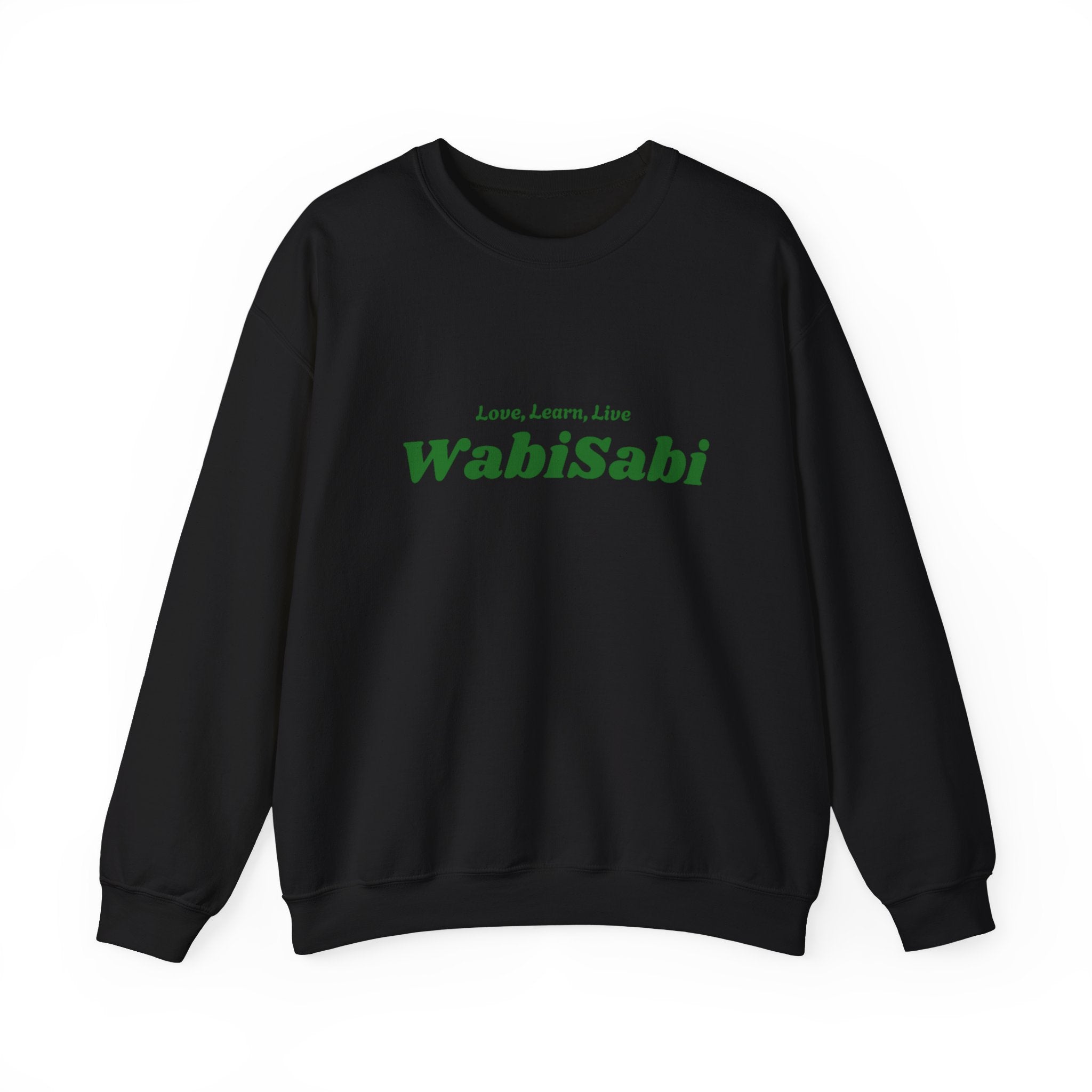 Groovy Earthtones Crewneck Sweatshirt — Minimal Wabi - Sabi Typography - Wabi Sabi