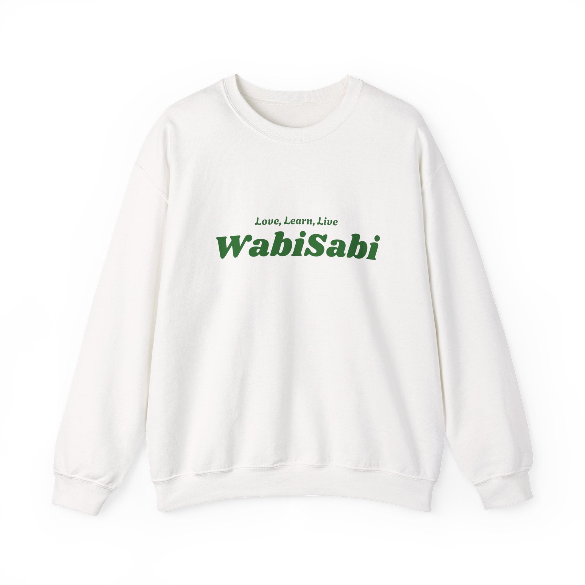Groovy Earthtones Crewneck Sweatshirt — Minimal Wabi - Sabi Typography - Wabi Sabi