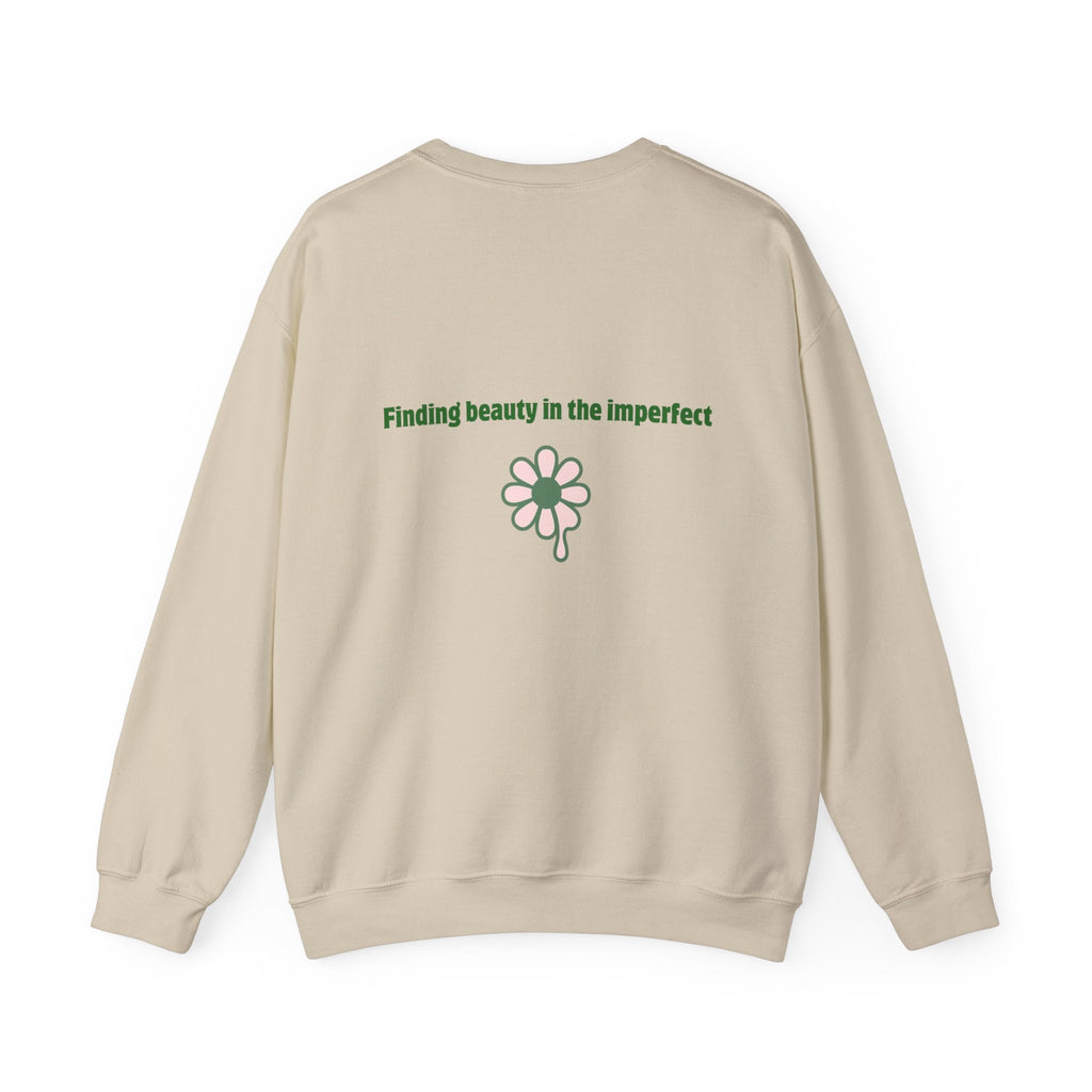 Groovy Earthtones Crewneck Sweatshirt — Minimal Wabi - Sabi Typography - Wabi Sabi