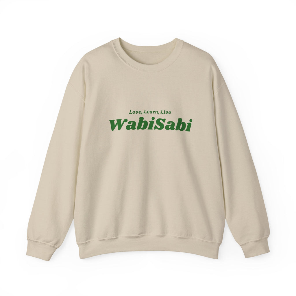 Groovy Earthtones Crewneck Sweatshirt — Minimal Wabi - Sabi Typography - Wabi Sabi