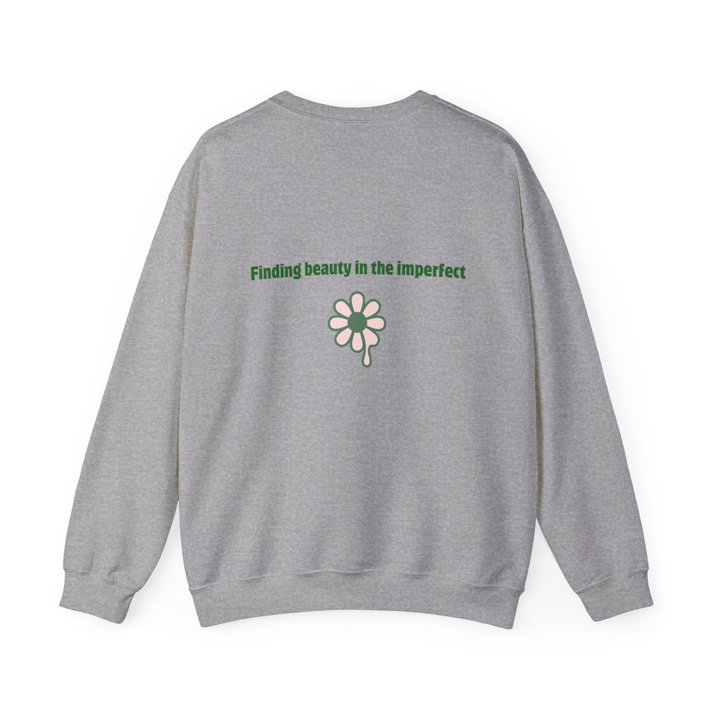 Groovy Earthtones Crewneck Sweatshirt — Minimal Wabi - Sabi Typography - Wabi Sabi