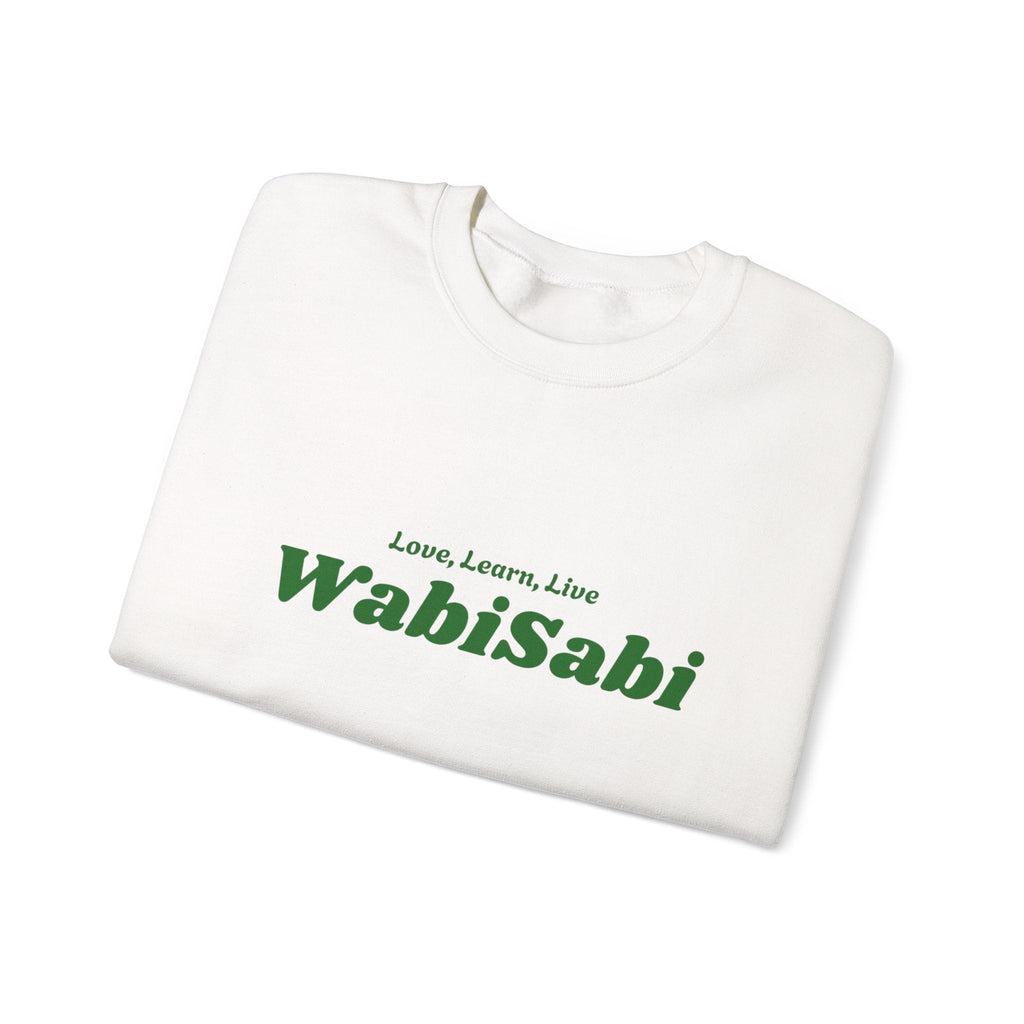 Groovy Earthtones Crewneck Sweatshirt — Minimal Wabi - Sabi Typography - Wabi Sabi