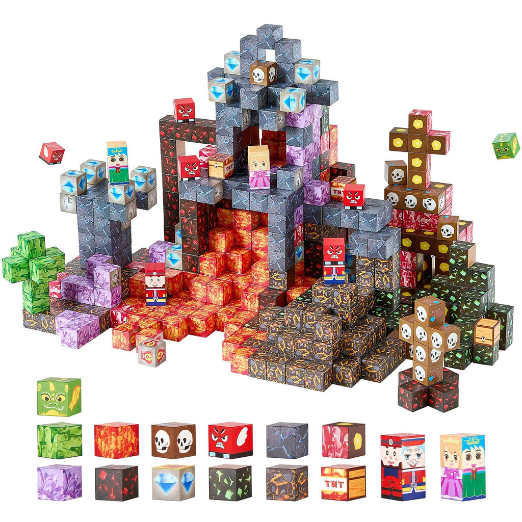 Magnetic Blocks 100 PCS Dark Castle Set STEM Montessori Sensory Toys - Wabi Sabi