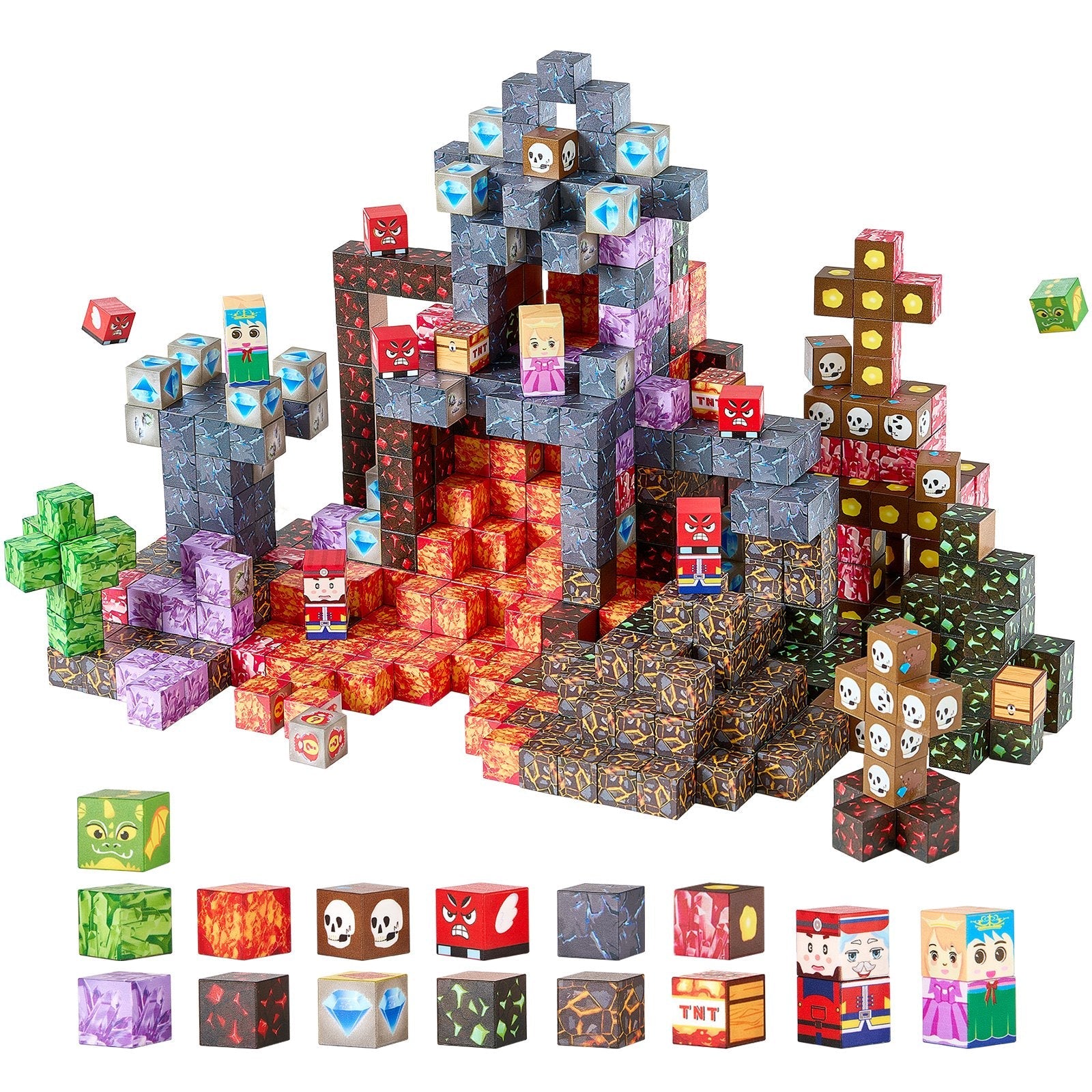 Magnetic Blocks 100 PCS Dark Castle Set STEM Montessori Sensory Toys - Wabi Sabi