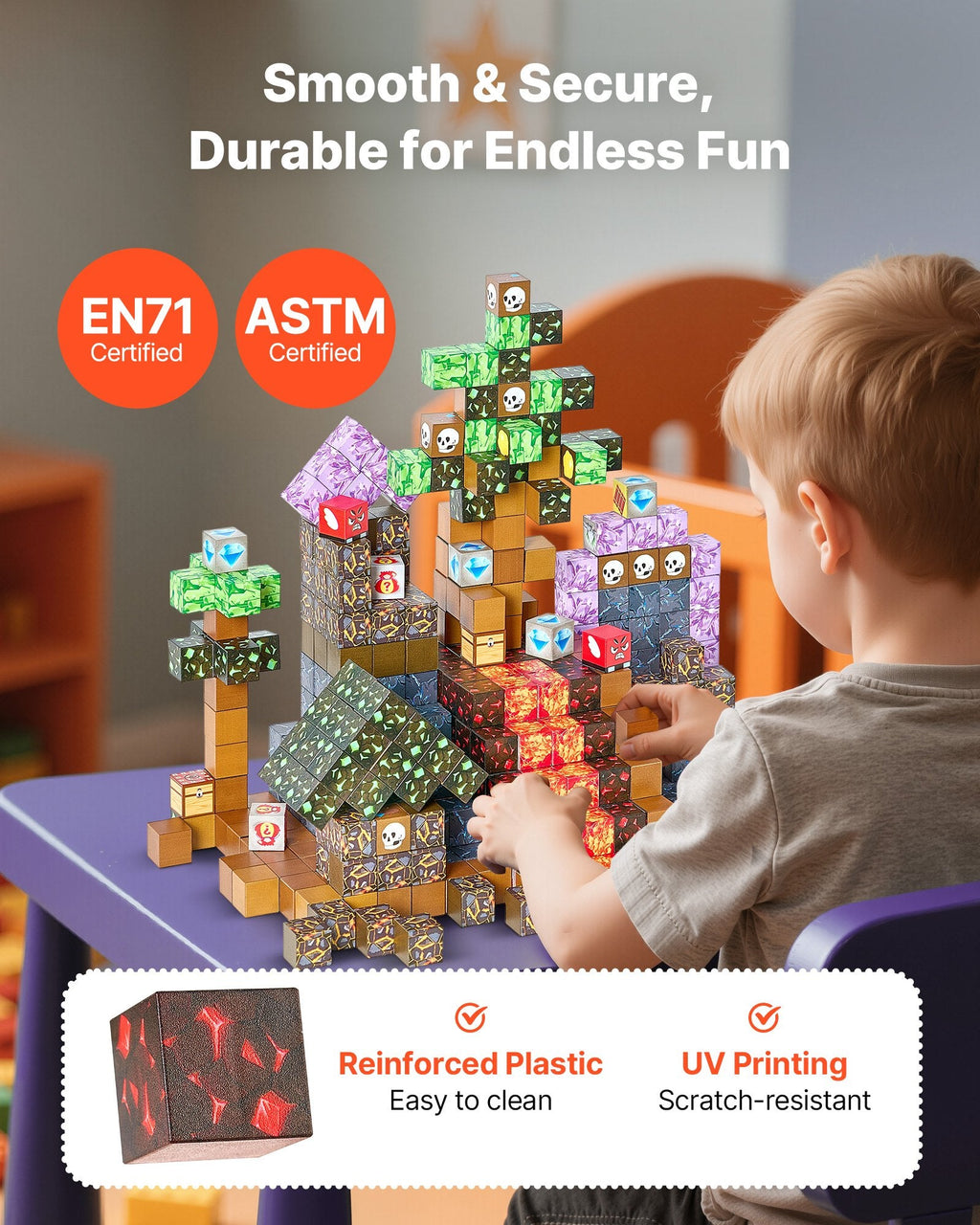 Magnetic Blocks 100 PCS Dark Castle Set STEM Montessori Sensory Toys - Wabi Sabi