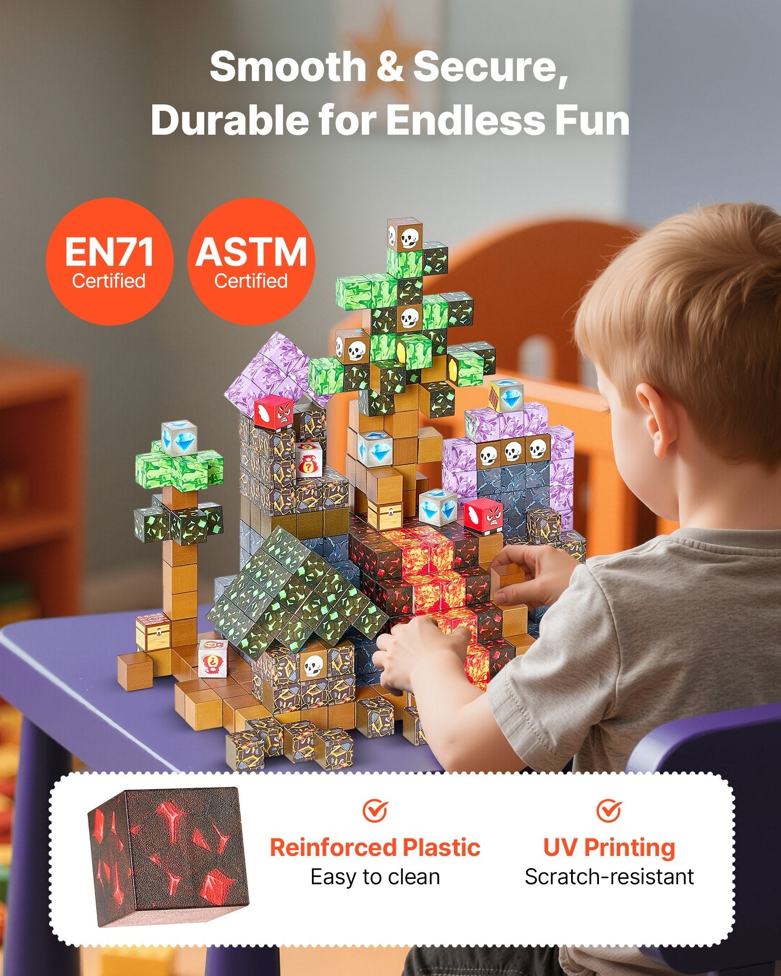 Magnetic Blocks 100 PCS Dark Castle Set STEM Montessori Sensory Toys - Wabi Sabi