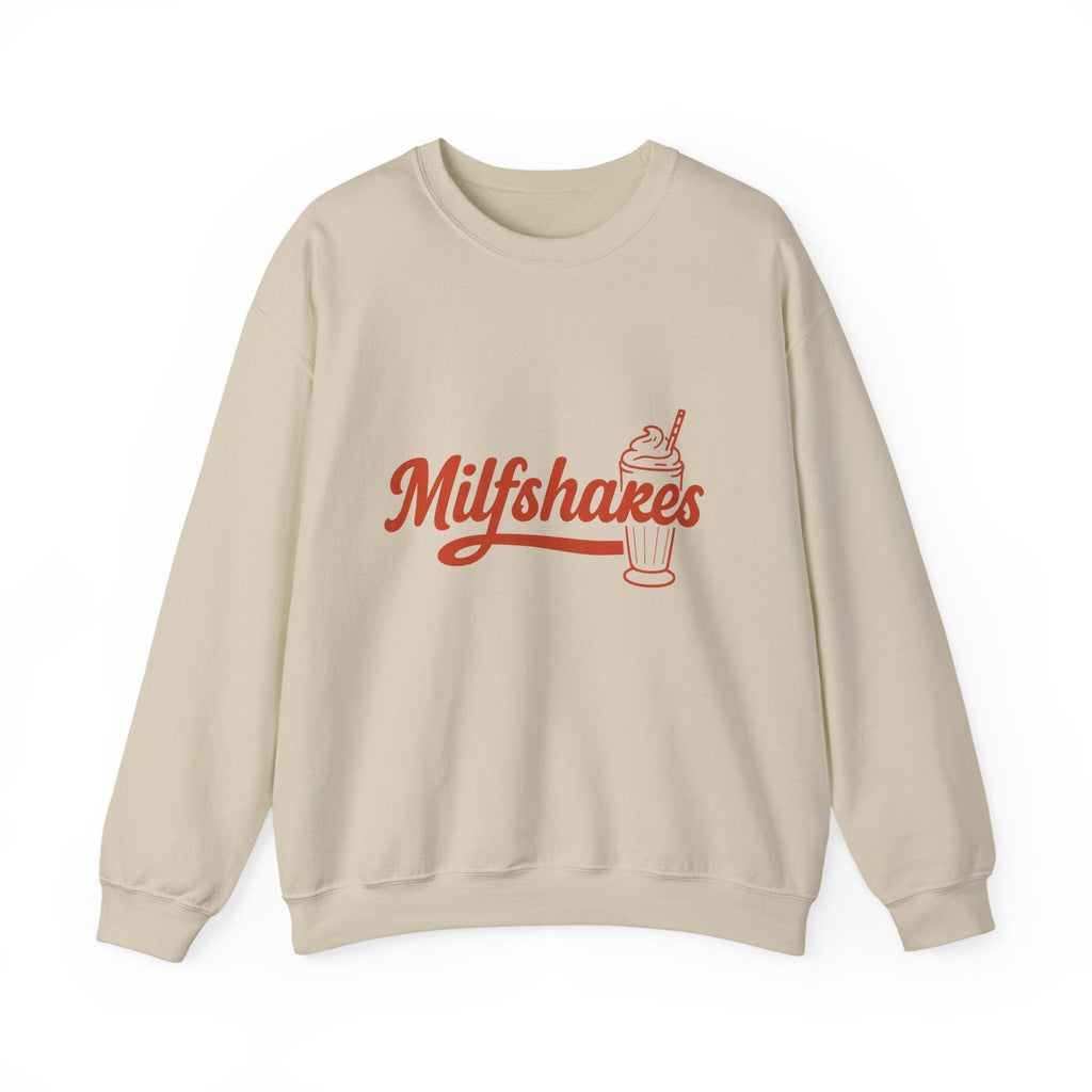MILFshakes Funny Mom Quote Crewneck Sweatshirt — Relatable Aesthetic Mom Gift - Wabi Sabi