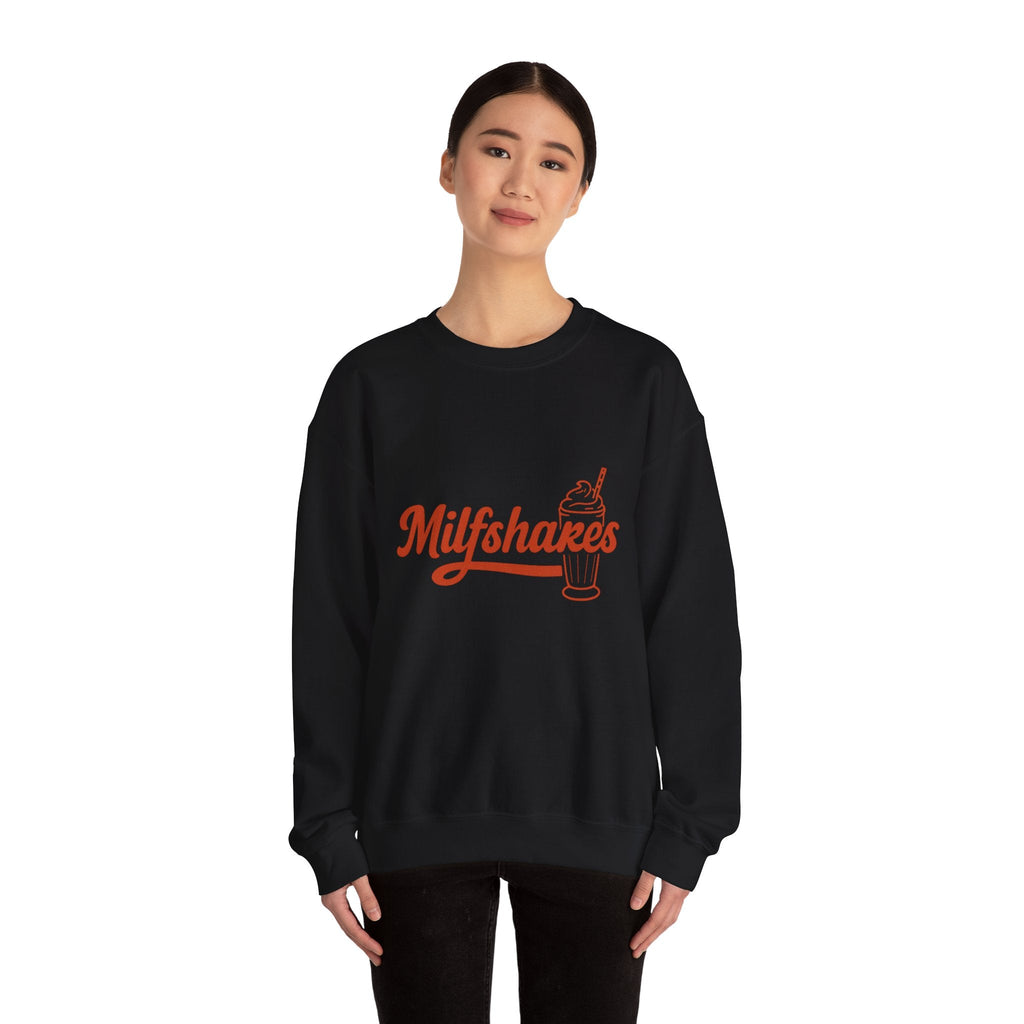 MILFshakes Funny Mom Quote Crewneck Sweatshirt — Relatable Aesthetic Mom Gift - Wabi Sabi