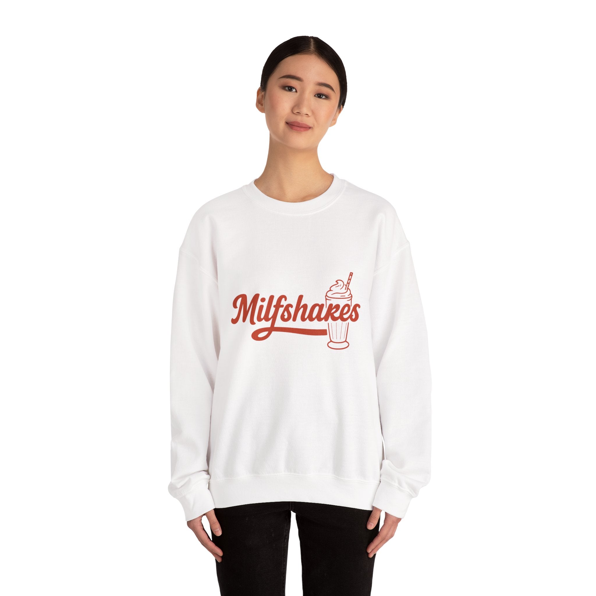 MILFshakes Funny Mom Quote Crewneck Sweatshirt — Relatable Aesthetic Mom Gift - Wabi Sabi