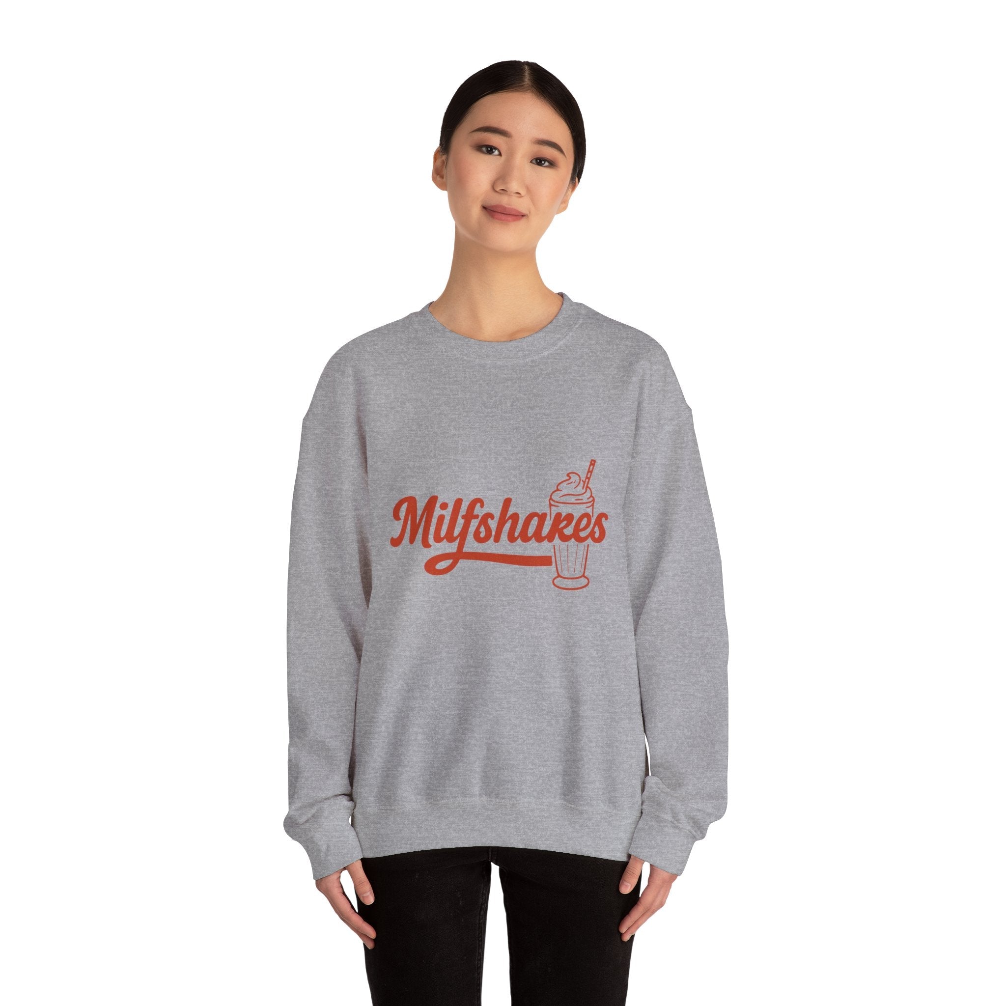 MILFshakes Funny Mom Quote Crewneck Sweatshirt — Relatable Aesthetic Mom Gift - Wabi Sabi
