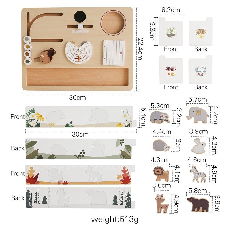 Montessori Early Education Four Seasons Cognitive Busy Board Children's Educational Toys - Wabi Sabi