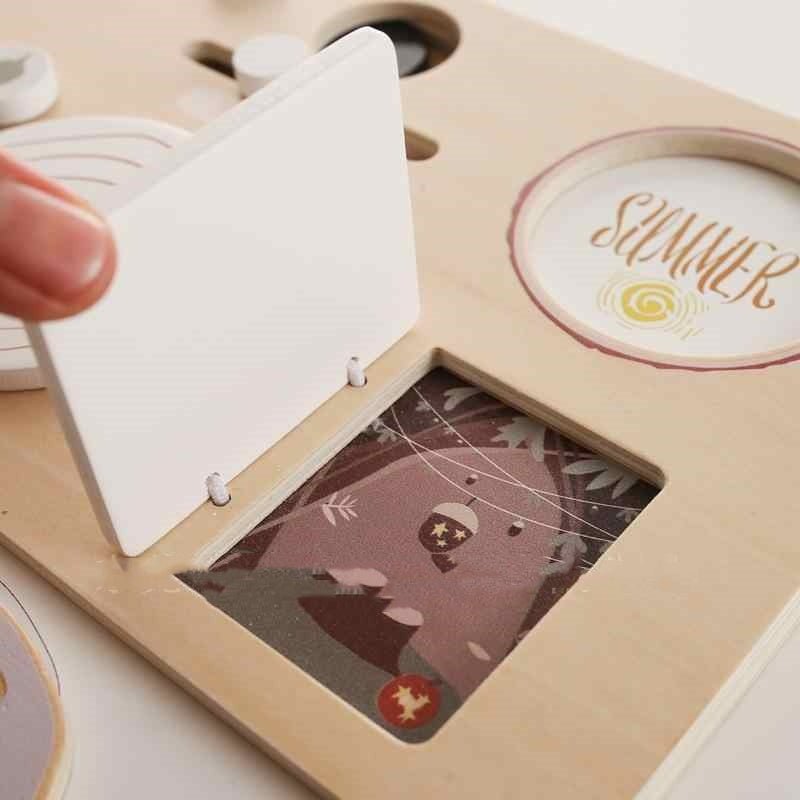 Montessori Early Education Four Seasons Cognitive Busy Board Children's Educational Toys - Wabi Sabi