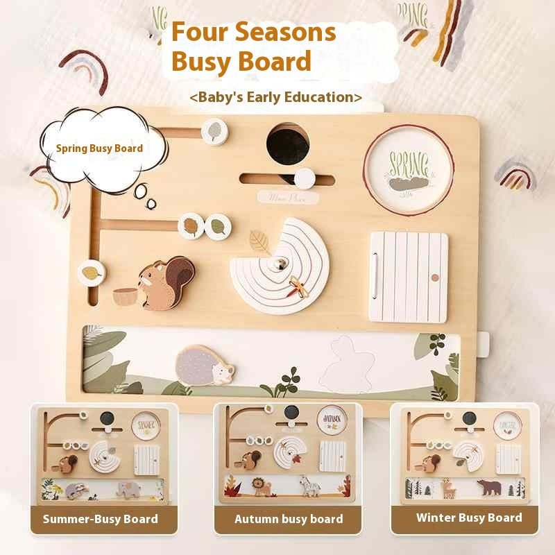 Montessori Early Education Four Seasons Cognitive Busy Board Children's Educational Toys - Wabi Sabi