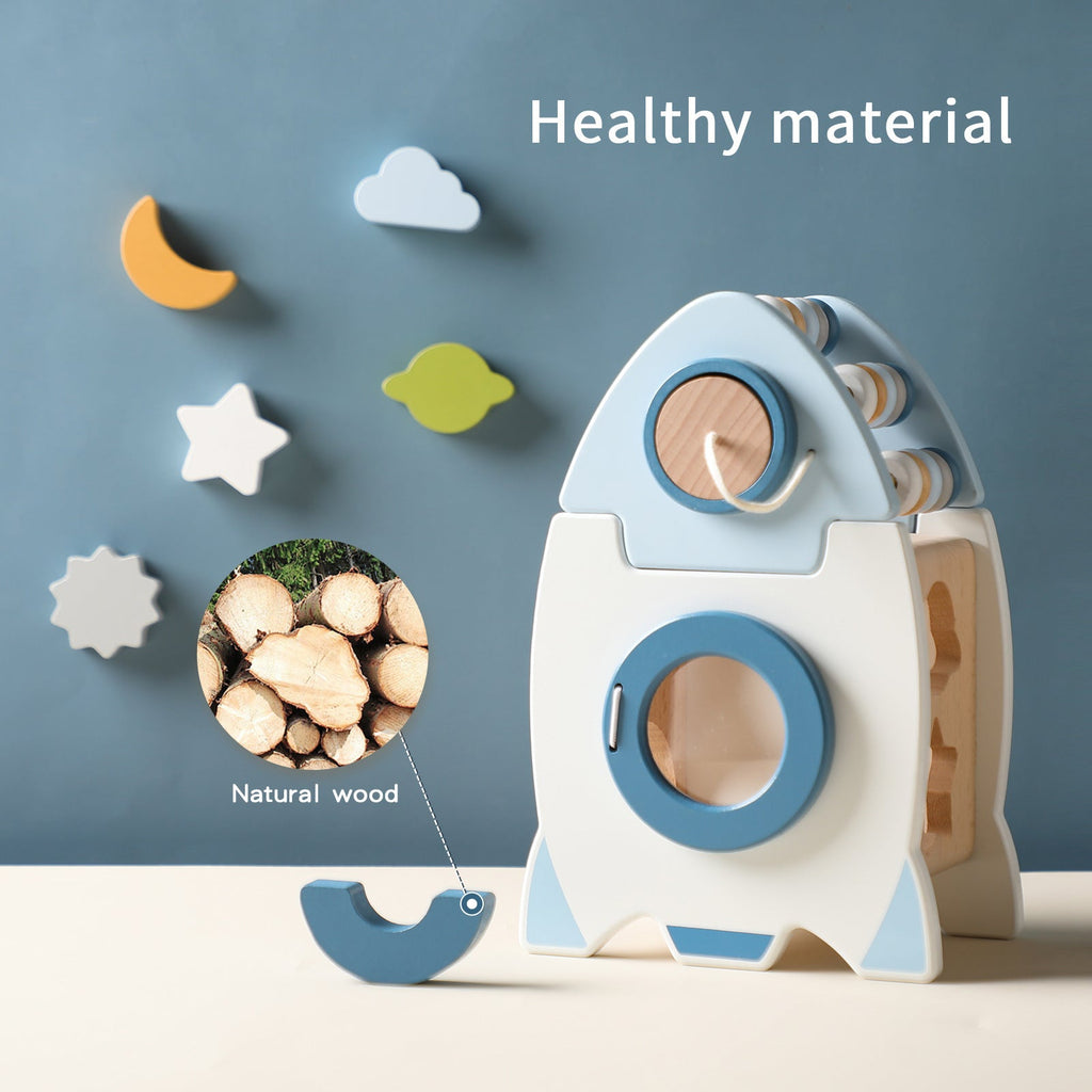 Montessori Educational Rocket Toys Baby Busy Box Calculate Graphic Cognition For Children - Wabi Sabi