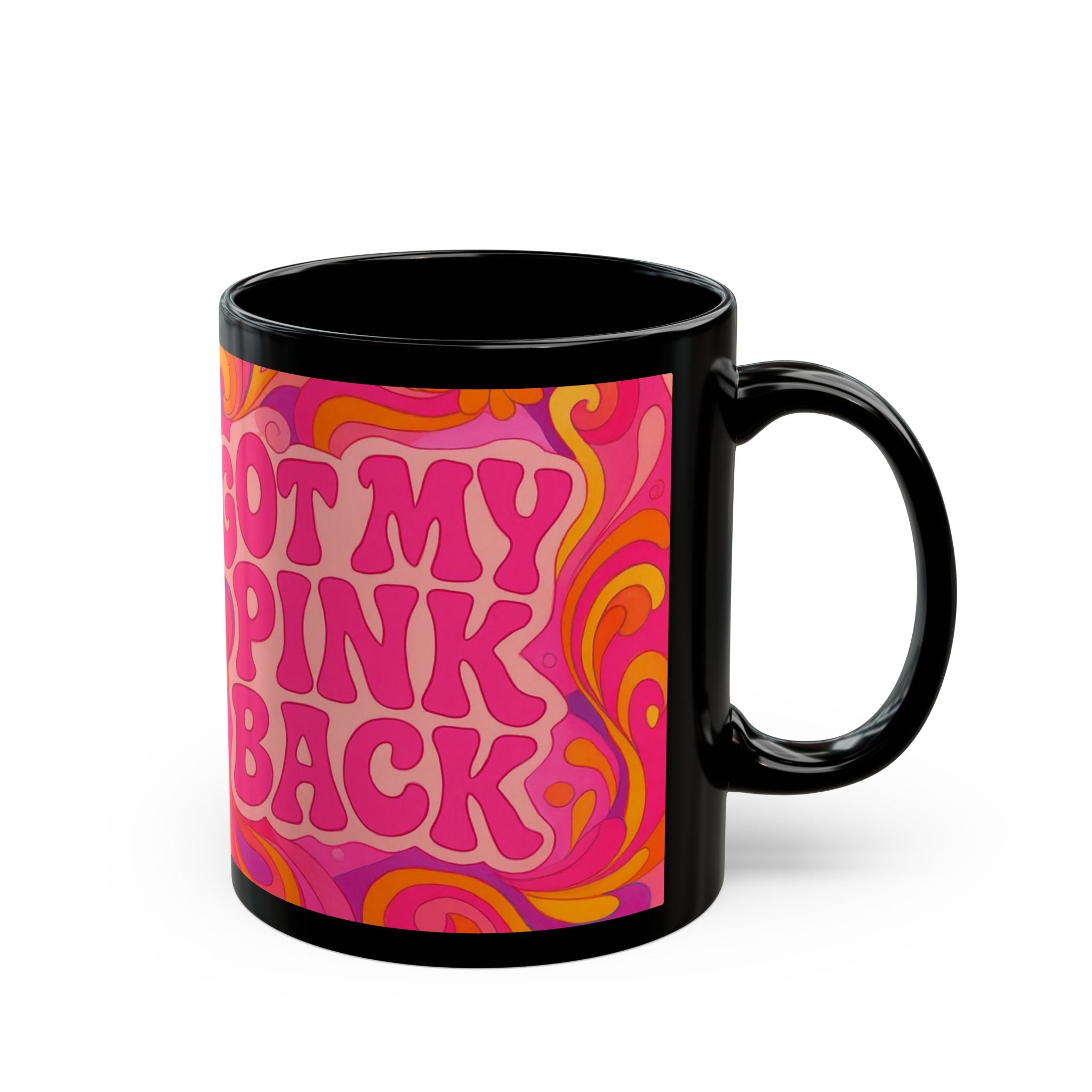 Pink Retro Groove Mug — "Got My Pink Back" 11/15oz Ceramic Coffee Cup - Wabi Sabi