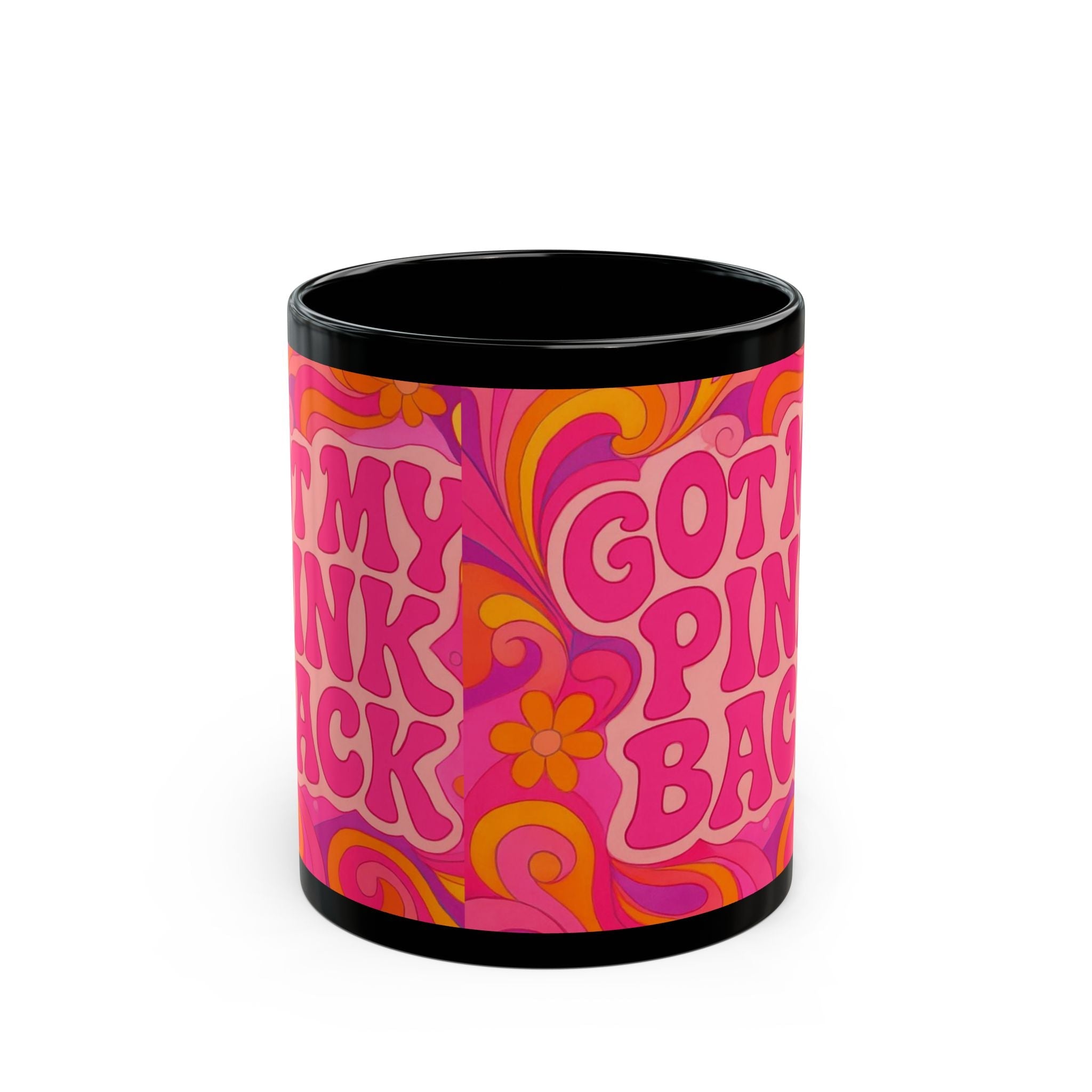 Pink Retro Groove Mug — "Got My Pink Back" 11/15oz Ceramic Coffee Cup - Wabi Sabi