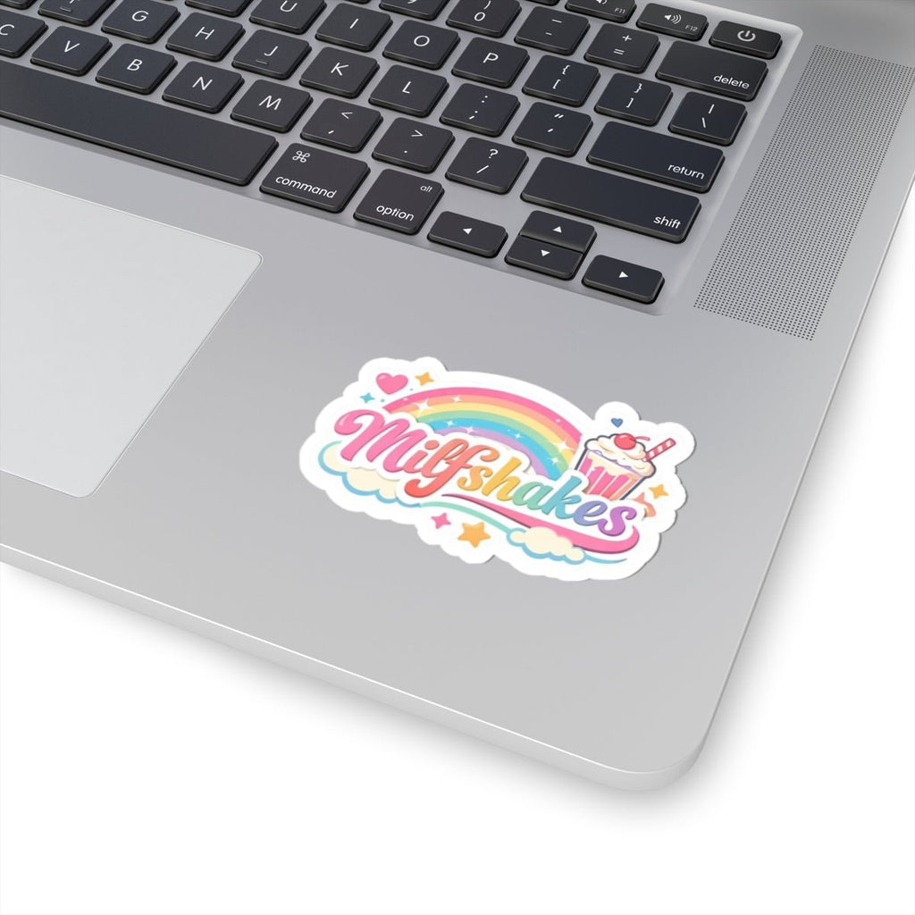 Retro Pastel 'MILFshakes' Kiss - Cut Sticker — Funny Vintage Vibe - Wabi Sabi