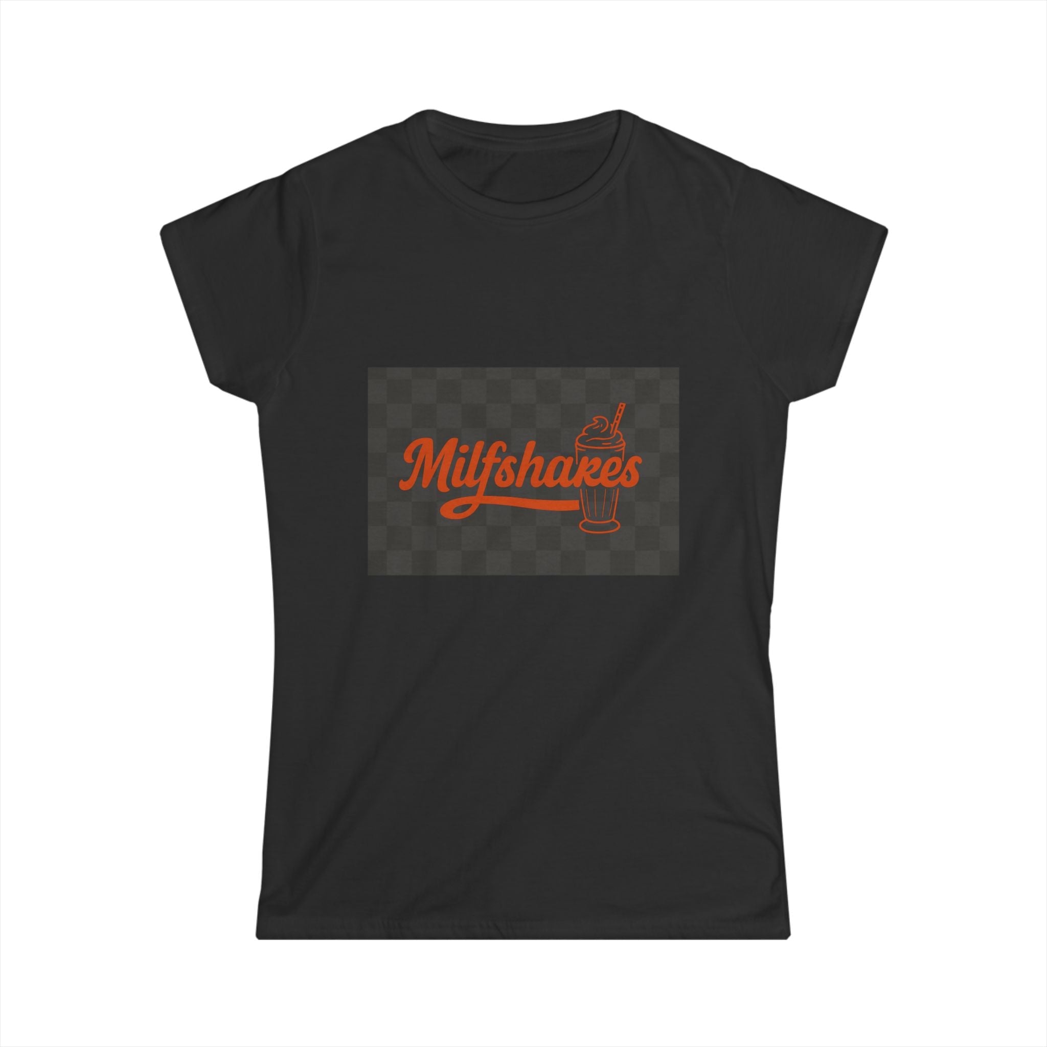 Vintage 'Milfshakes' Funny Quote Women's Tee — Retro Black & Red Milkshake Vibe - Wabi Sabi